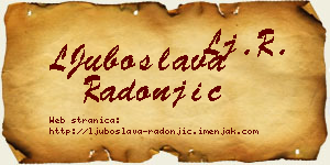 LJuboslava Radonjić vizit kartica